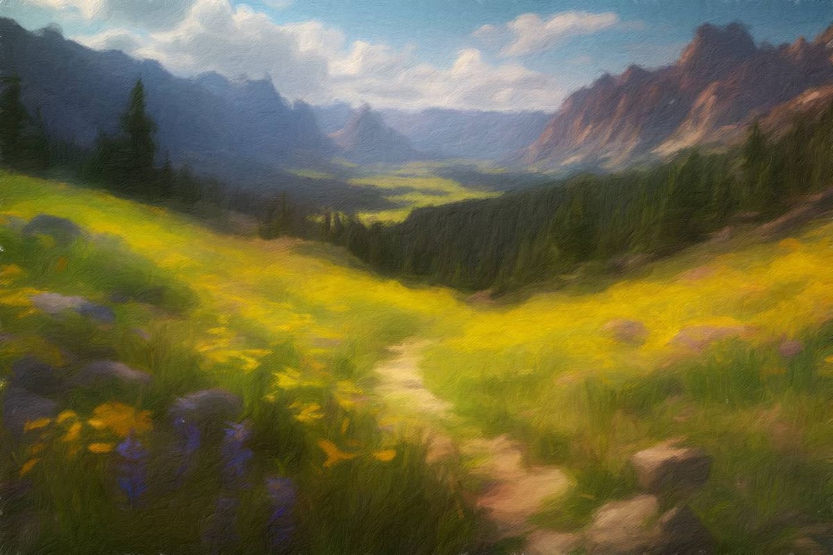 A trail leading into the mountains